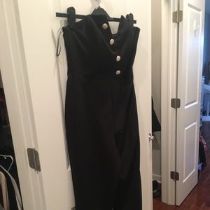 NWT black strapless jumpsuit